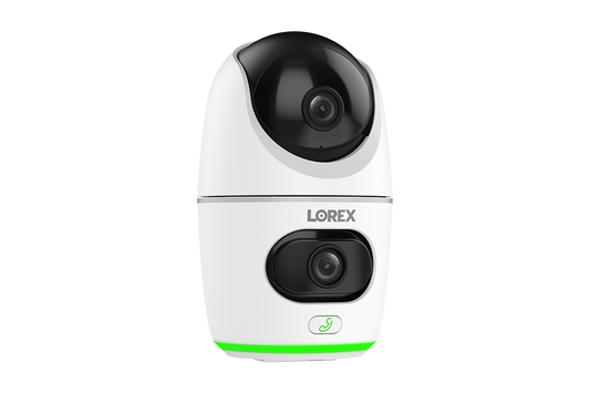 2K Dual Lens Indoor Pan-Tilt Wi-Fi Security Camera (32GB, Cloud-Enabled)